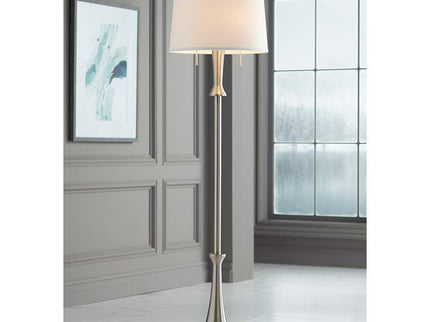 360 Lighting Karl 63 3/4" High Luxe Modern Brushed Nickel Floor Lamp