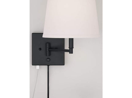 360 Lighting Lanett Black Plug-in Swing Arm USB Wall Lamps Set of 2