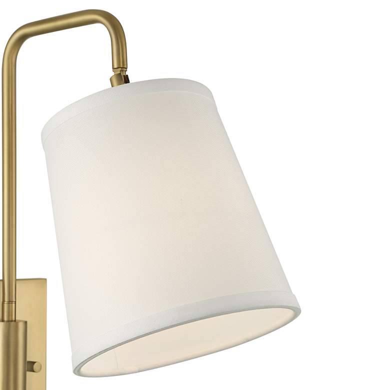 360 Lighting Luca 15 1/2" Brass Plug-In Swing Arm Wall Lamps Set of 2