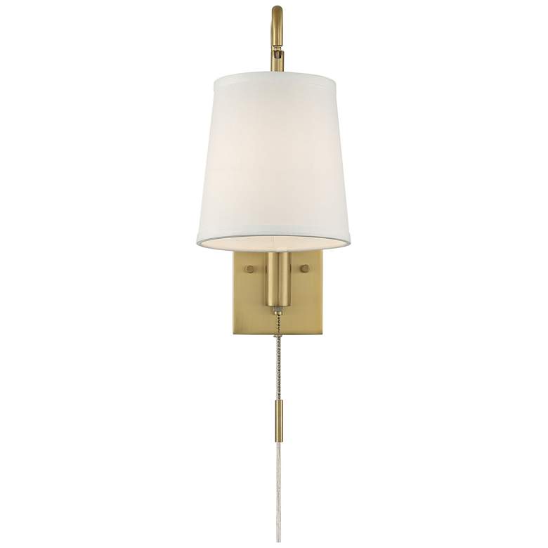 360 Lighting Luca 15 1/2" Brass Plug-In Swing Arm Wall Lamps Set of 2