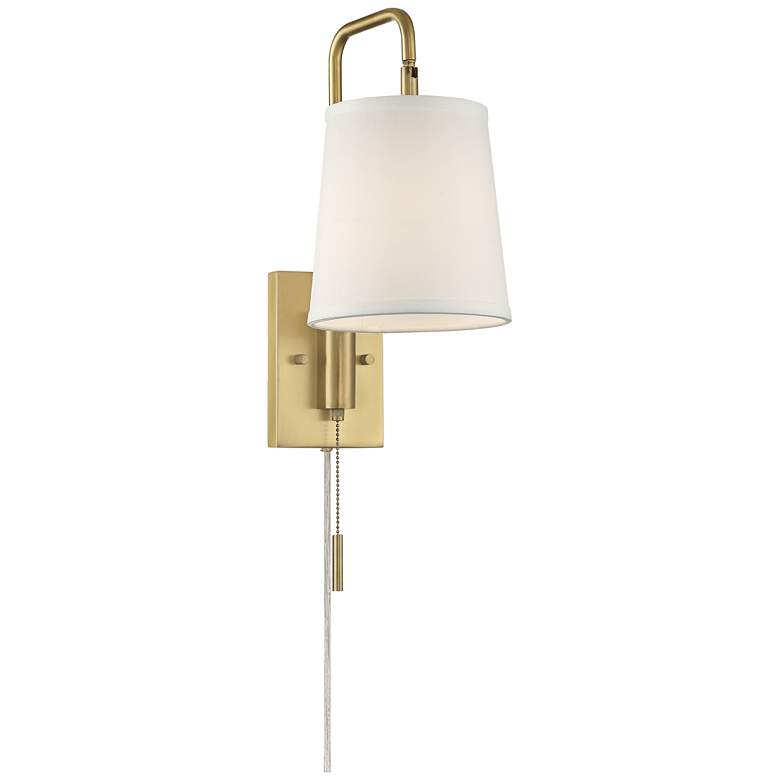 360 Lighting Luca 15 1/2" Brass Plug-In Swing Arm Wall Lamps Set of 2