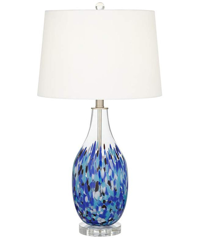 360 Lighting Marnie 27 3/4" Blue Art Glass Modern Table Lamp