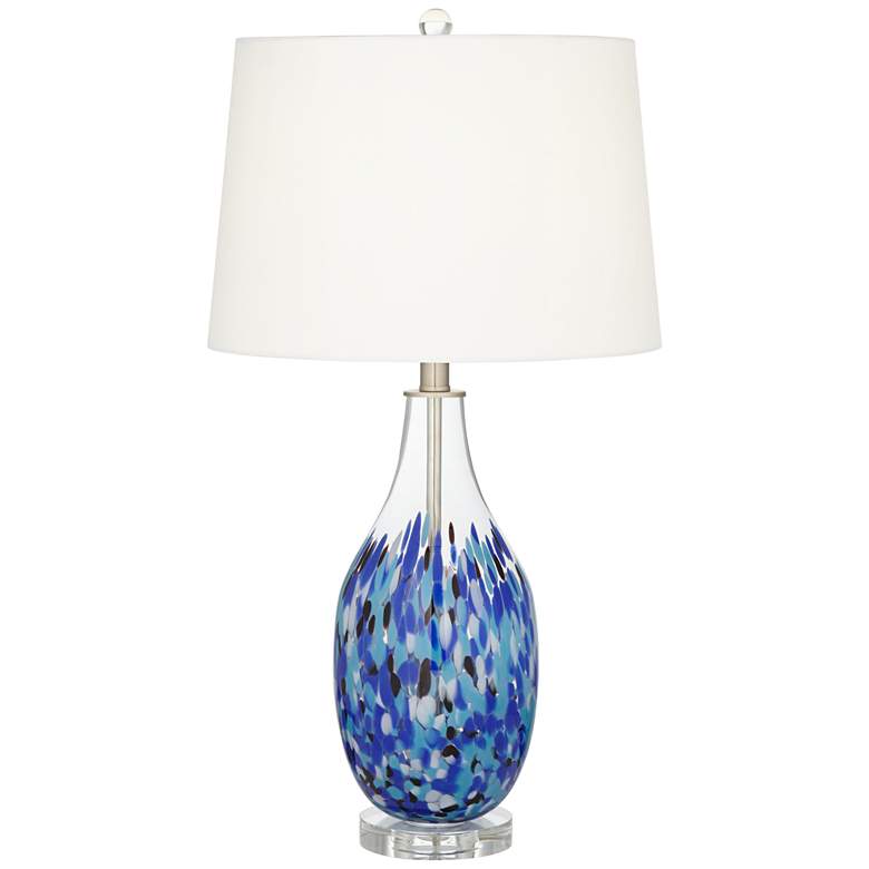 360 Lighting Marnie 27 3/4" Blue Art Glass Modern Table Lamp