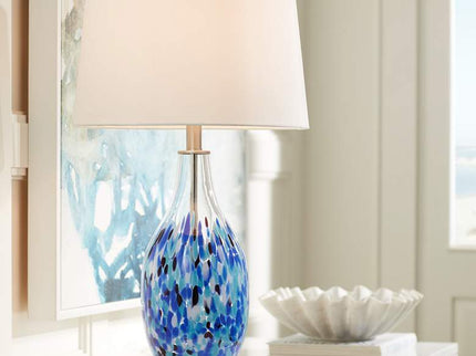 360 Lighting Marnie 27 3/4" Blue Art Glass Modern Table Lamp