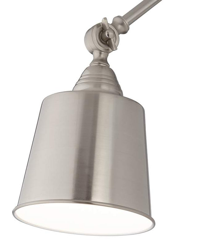 360 Lighting Mendes Adjustable Brushed Nickel Hardwire Wall Lamps Set of 2