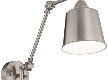 360 Lighting Mendes Adjustable Brushed Nickel Hardwire Wall Lamps Set of 2