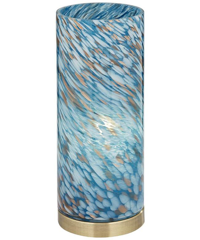 360 Lighting Nikki 13 1/2" High Coastal Modern Blue Glass Accent Lamp
