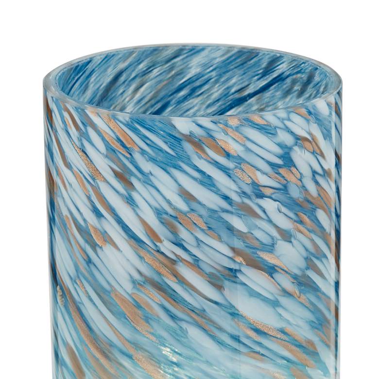 360 Lighting Nikki 13 1/2" High Coastal Modern Blue Glass Accent Lamp