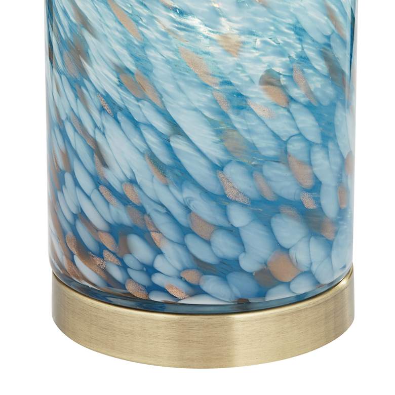 360 Lighting Nikki 13 1/2" High Coastal Modern Blue Glass Accent Lamp