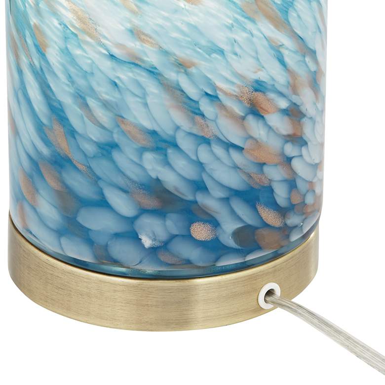 360 Lighting Nikki 13 1/2" High Coastal Modern Blue Glass Accent Lamp