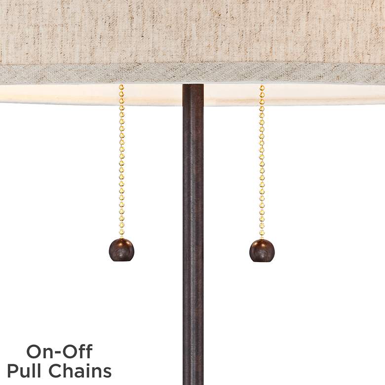 360 Lighting Nikola 23 1/2" Bronze Outlet and USB Ports Table Lamp