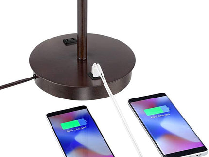 360 Lighting Nikola 23 1/2" Bronze Outlet and USB Ports Table Lamp