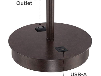 360 Lighting Nikola 23 1/2" Bronze Outlet and USB Ports Table Lamp