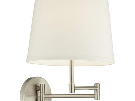 360 Lighting Oray Brushed Nickel Swing Arm Plug-In Wall Lamps Set of 2