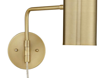 360 Lighting Patt Brushed Brass Swing Arm Plug-In Wall Lamps Set of 2