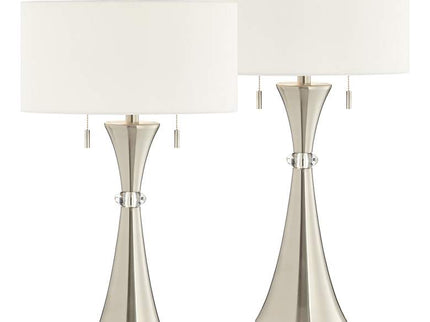360 Lighting Rachel 28" Metal Column Modern Table Lamps Set of 2