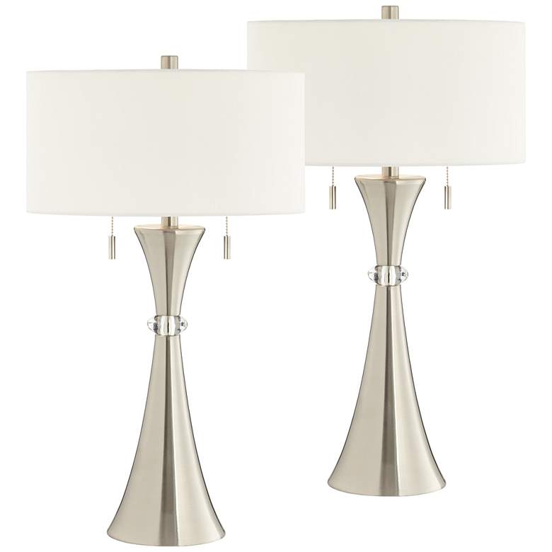 360 Lighting Rachel 28" Metal Column Modern Table Lamps Set of 2