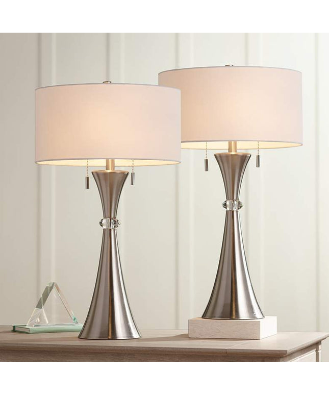 360 Lighting Rachel 28" Metal Column Modern Table Lamps Set of 2