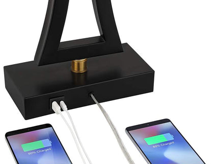 360 Lighting Roxie 31" Black Metal USB Table Lamps Set of 2