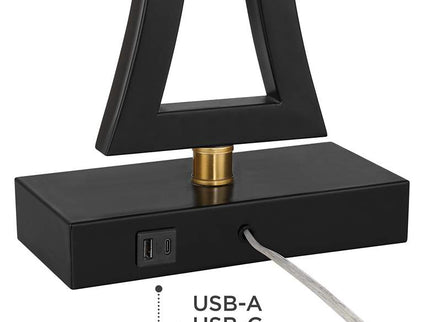 360 Lighting Roxie 31" Black Metal USB Table Lamps Set of 2