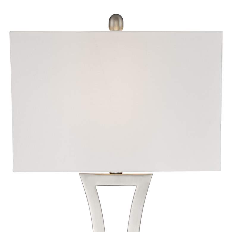 360 Lighting Roxie 31" High Brushed Nickel Metal Table Lamps Set of 2