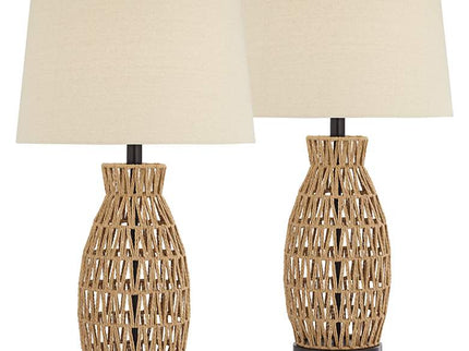 360 Lighting San Carlos 27" Rattan Wicker Table Lamps Set of 2