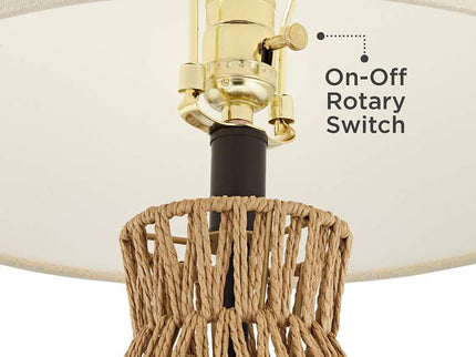 360 Lighting San Carlos 27" Rattan Wicker Table Lamps Set of 2