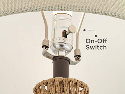 360 Lighting San Carlos 29" Modern Coastal Rattan Wicker Table Lamp