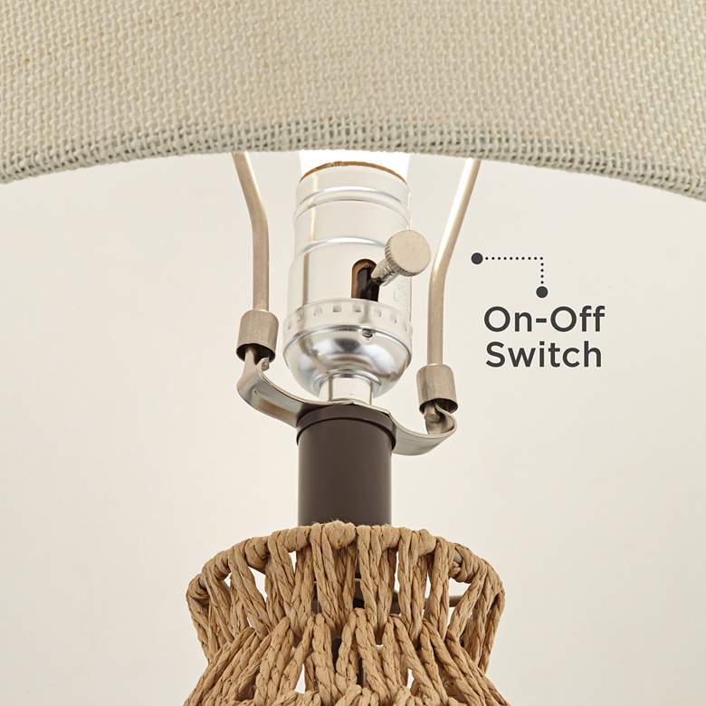 360 Lighting San Carlos 29" Modern Coastal Rattan Wicker Table Lamp