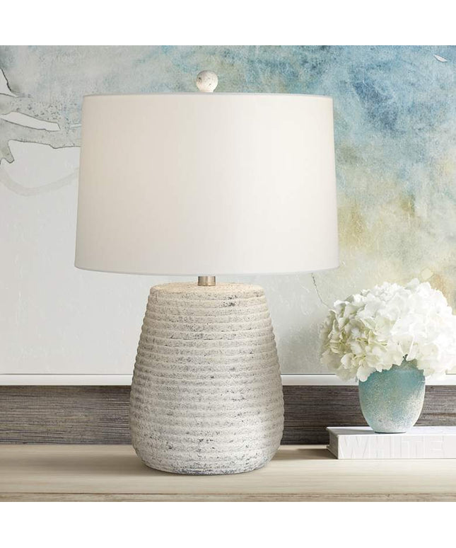 360 Lighting Sandstone 23" Handcrafted Modern Ceramic Table Lamp