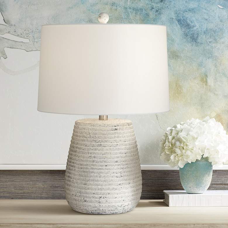 360 Lighting Sandstone 23" Handcrafted Modern Ceramic Table Lamp