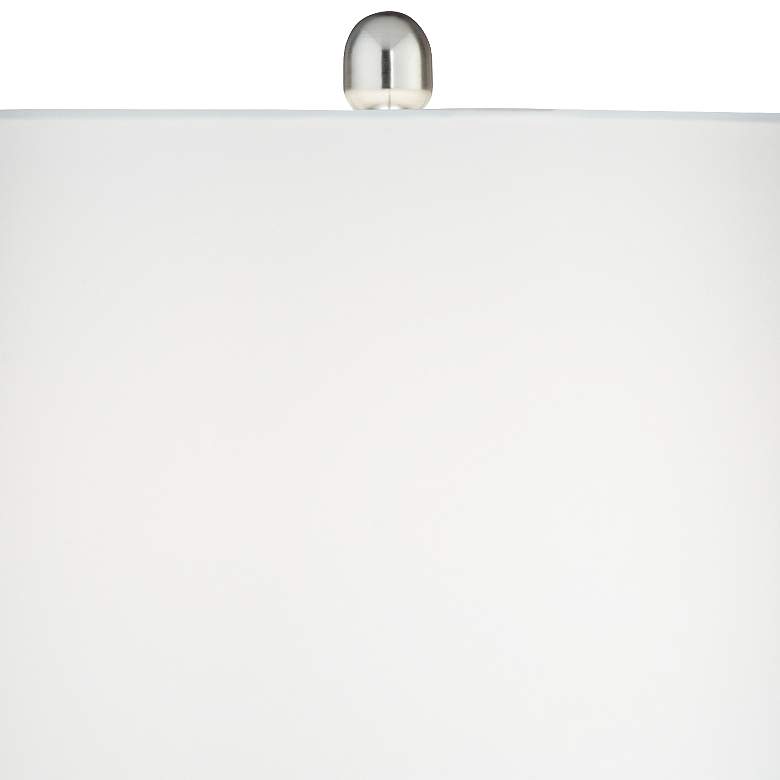 360 Lighting Scalloped 24 1/2" Ceramic LED Lamps with Dimmers Set of 2