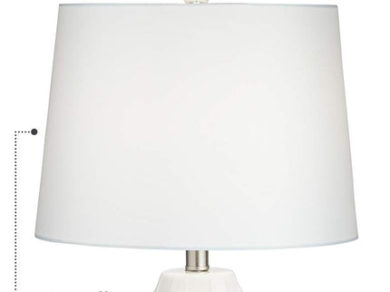 360 Lighting Scalloped 24 1/2" Ceramic LED Lamps with Dimmers Set of 2