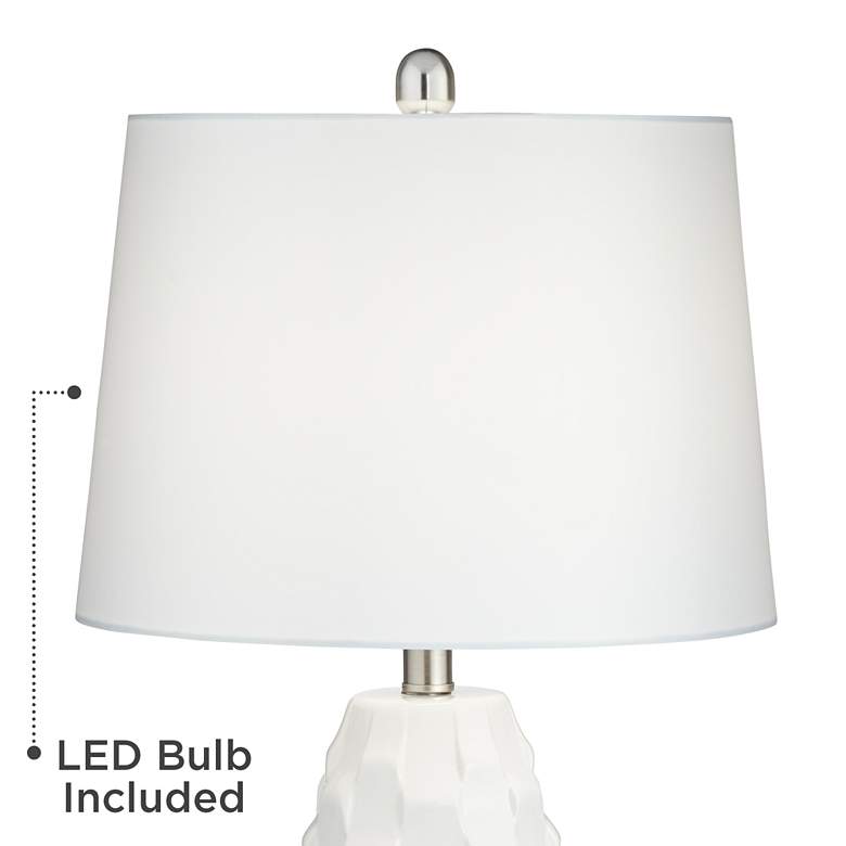 360 Lighting Scalloped 24 1/2" Ceramic LED Lamps with Dimmers Set of 2