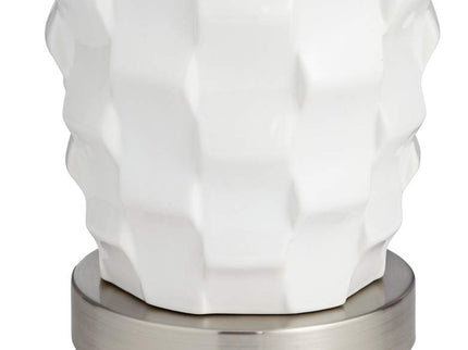 360 Lighting Scalloped 24 1/2" Ceramic LED Lamps with Dimmers Set of 2