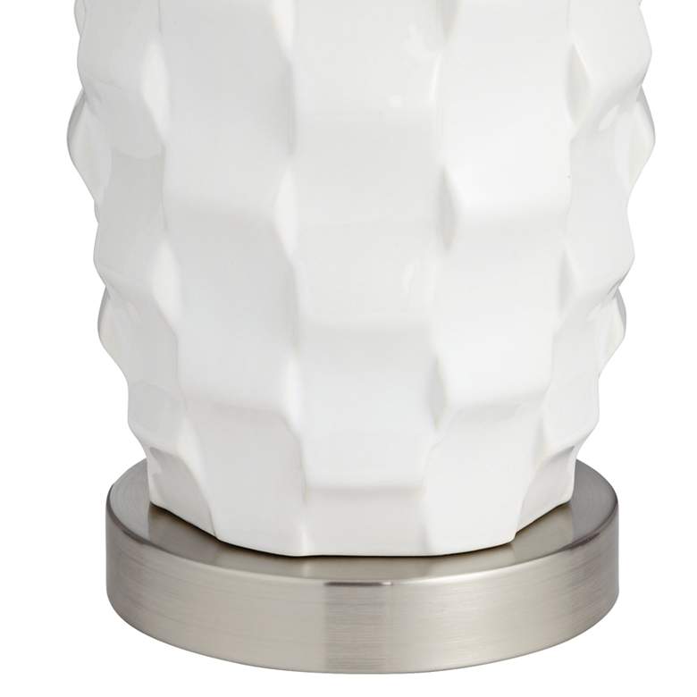 360 Lighting Scalloped 24 1/2" Ceramic LED Lamps with Dimmers Set of 2