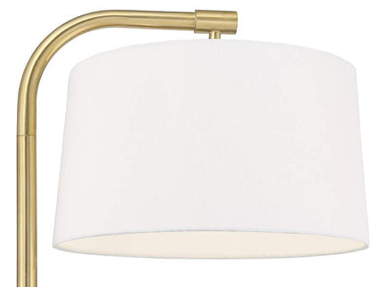 360 Lighting Serra 64" Warm Gold Chairside Arc Offset Arm Floor Lamp