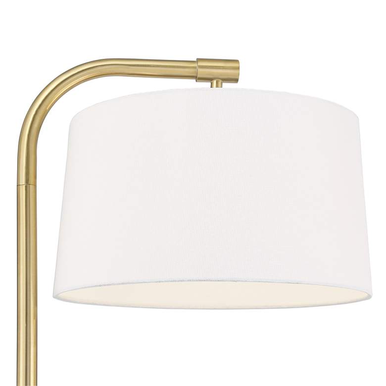 360 Lighting Serra 64" Warm Gold Chairside Arc Offset Arm Floor Lamp
