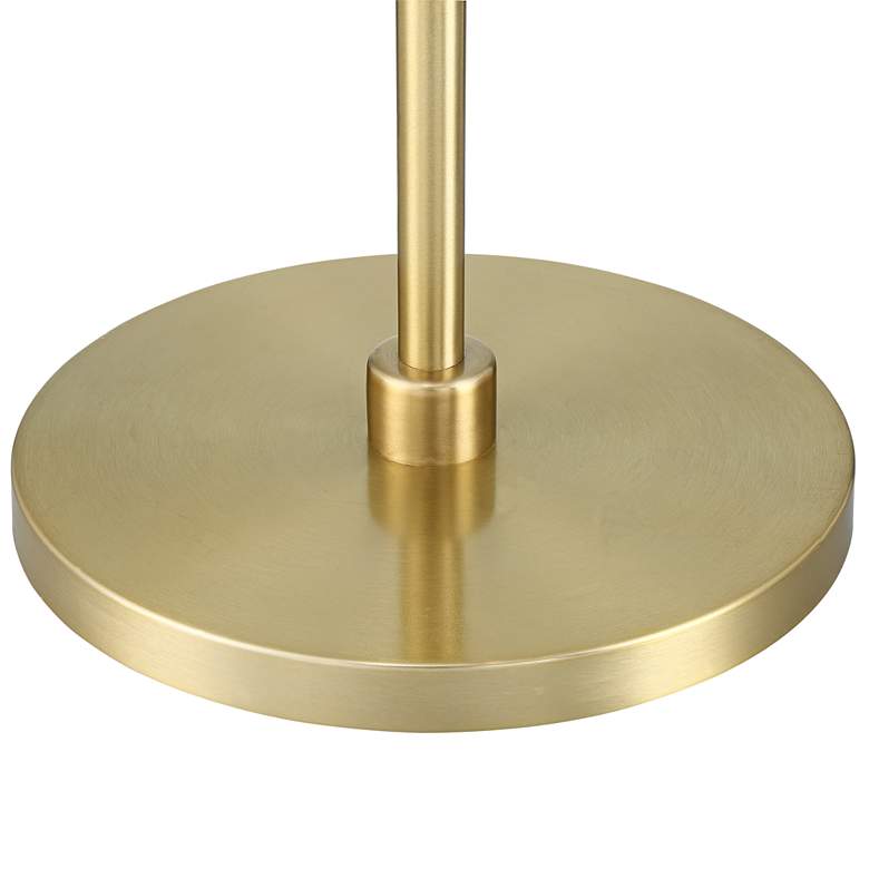 360 Lighting Serra 64" Warm Gold Chairside Arc Offset Arm Floor Lamp