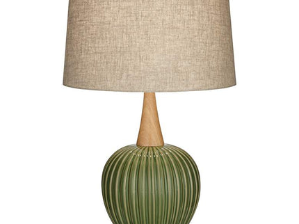 360 Lighting Sevilla 29" Modern Ribbed Gourd Green Ceramic Table Lamp