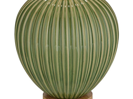 360 Lighting Sevilla 29" Modern Ribbed Gourd Green Ceramic Table Lamp
