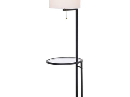 360 Lighting Space Saver 62" High Glass Tray Table Floor Lamp
