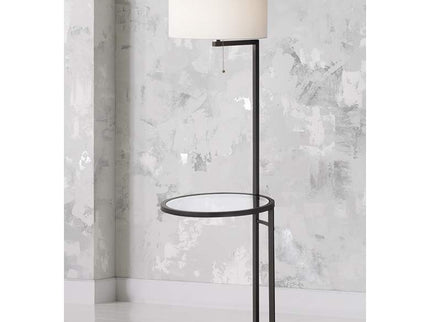 360 Lighting Space Saver 62" High Glass Tray Table Floor Lamp