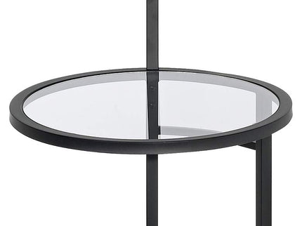 360 Lighting Space Saver 62" High Glass Tray Table Floor Lamp