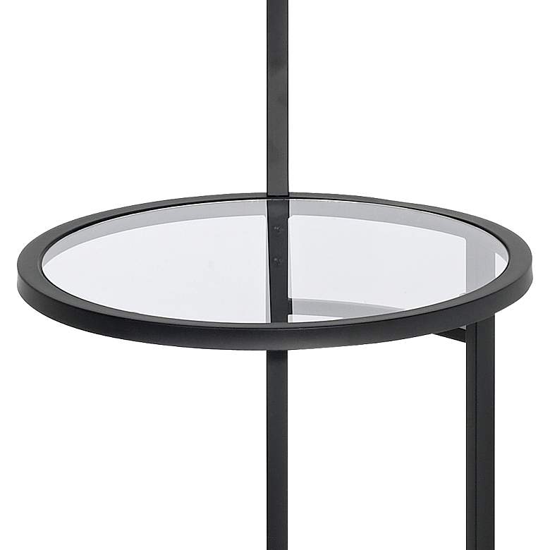 360 Lighting Space Saver 62" High Glass Tray Table Floor Lamp