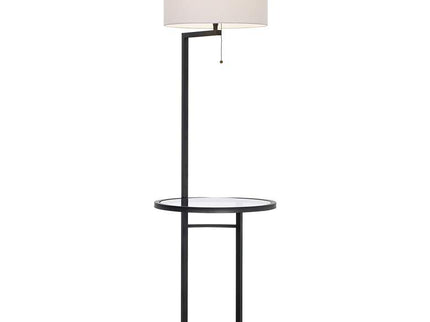 360 Lighting Space Saver 62" High Glass Tray Table Floor Lamp