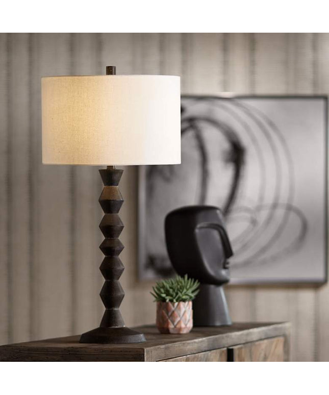 360 Lighting Timberline 32" High Black Faceted Base Table Lamp