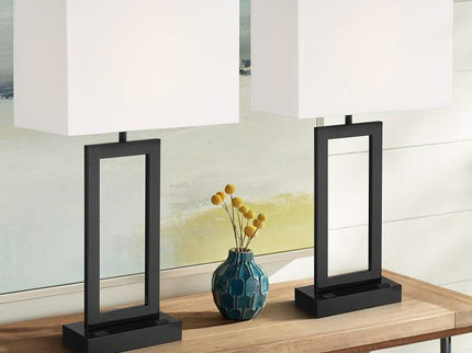 360 Lighting Todd 30" Open Base USB and Outlet Table Lamps Set of 2