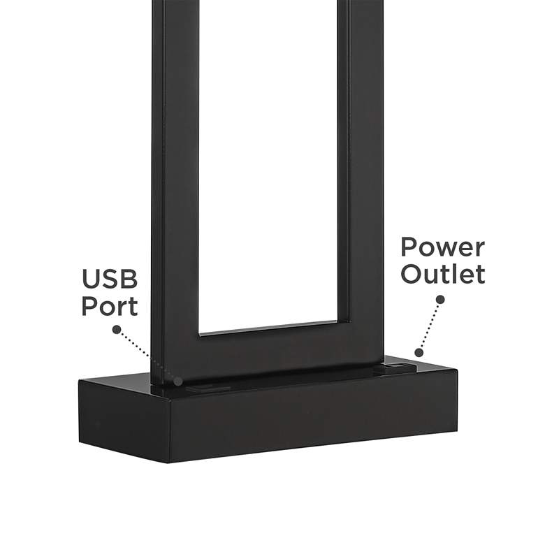 360 Lighting Todd 30" Open Base USB and Outlet Table Lamps Set of 2