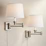 360 Lighting Vero Nickel Swing Arm Plug-In USB Wall Lamps Set of 2